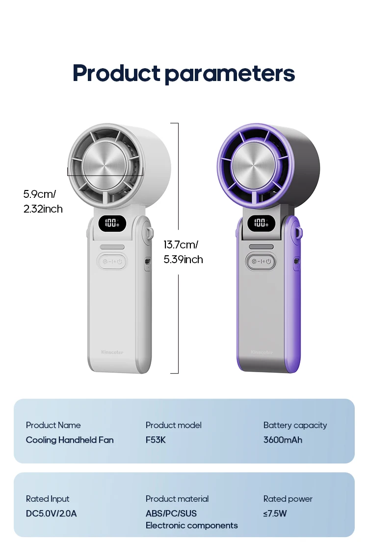 Ventilador Portatil con 100 Niveles de Velocidad